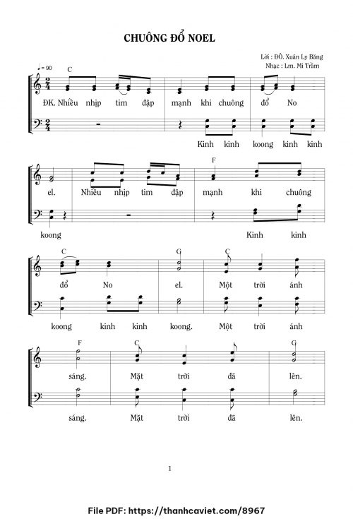 Chuông đổ Noel - Lm. Mi Trầm - Lời: ĐÔ. Xuân Ly Băng - trang 1