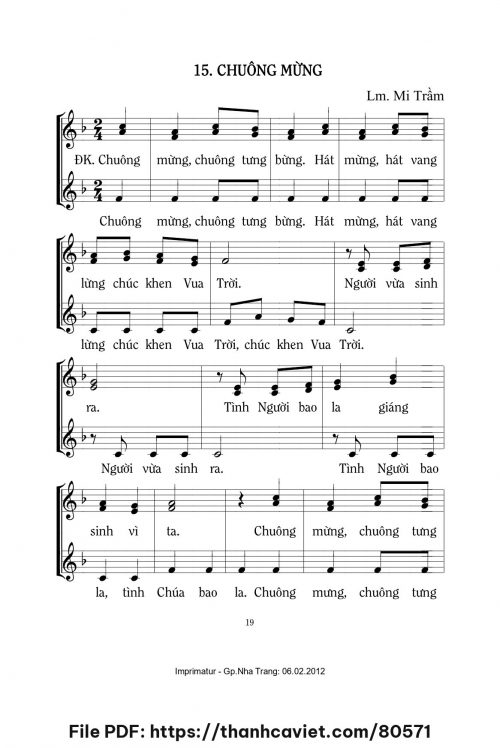 Chuông mừng - Lm. Mi Trầm - trang 1