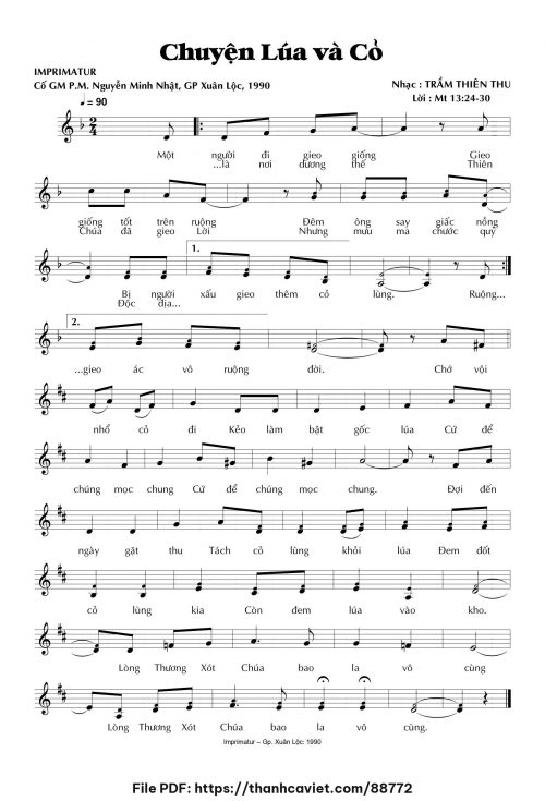 Chuyện lúa và cỏ - Trầm Thiên Thu - trang 1