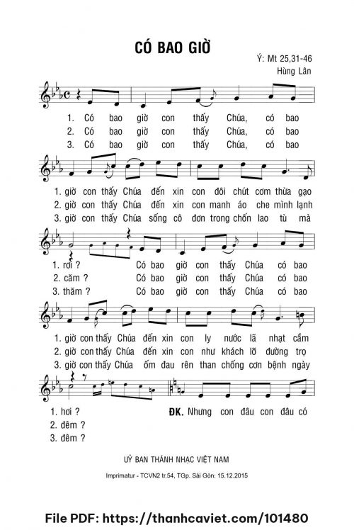 Có bao giờ - Hùng Lân - trang 1