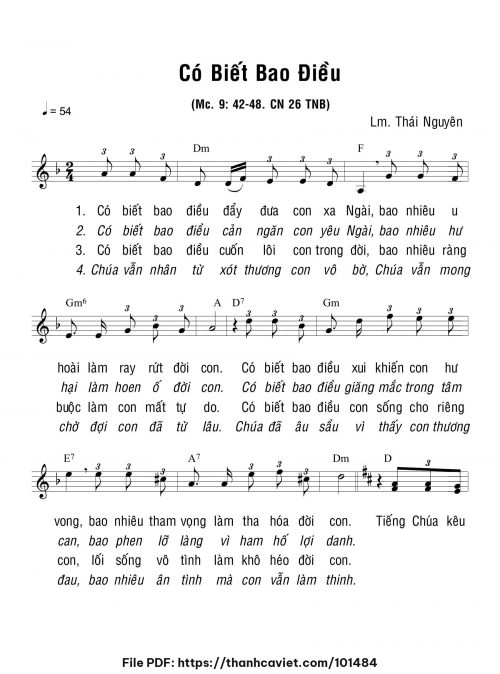 Có biết bao điều - Lm. Thái Nguyên - trang 1