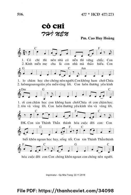 Có chí thì nên - Cao Huy Hoàng - trang 1