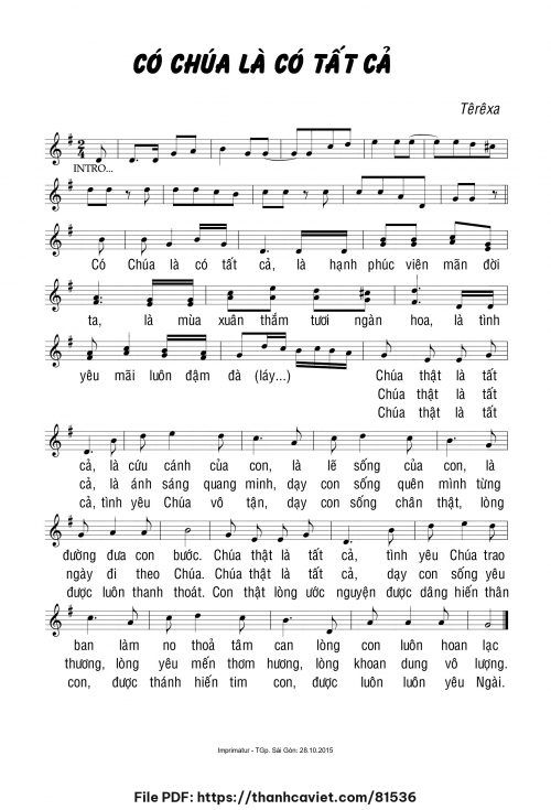 Có Chúa là có tất cả - Sr. Têrêsa - trang 1