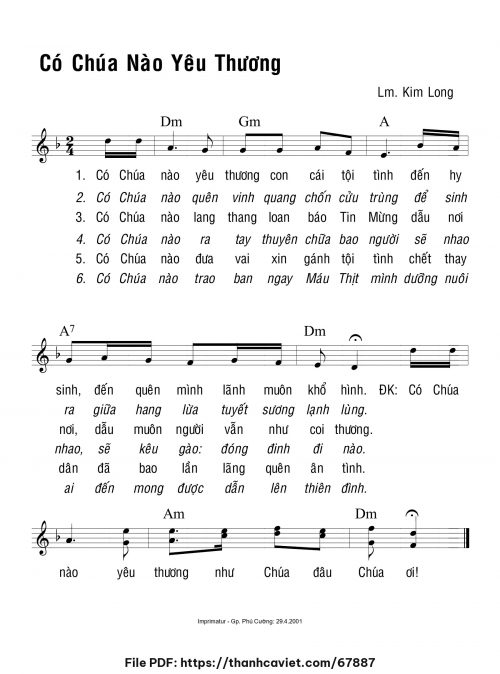 Có Chúa nào yêu thương - Lm. Kim Long - trang 1