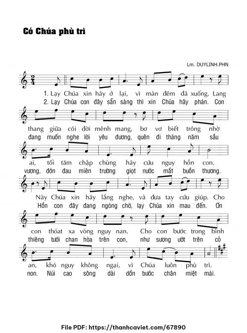 Có Chúa phù trì - Lm. DUYLINH.PHN - trang 1