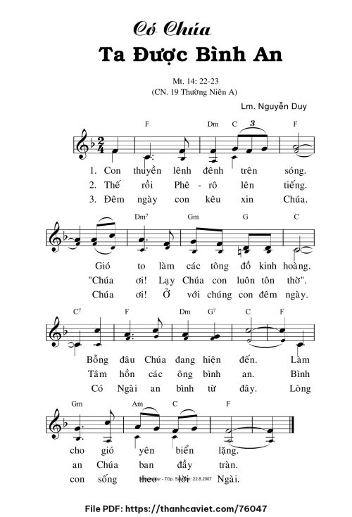 Có Chúa ta được bình an - Lm. Nguyễn Duy - trang 1