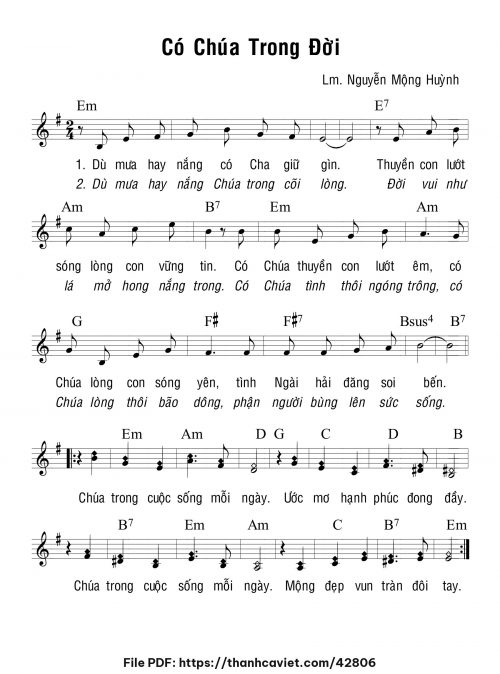 Có Chúa trong đời - Lm. Nguyễn Mộng Huỳnh - trang 1