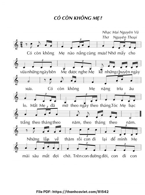 Có còn không mẹ - Mai Nguyên Vũ - trang 1