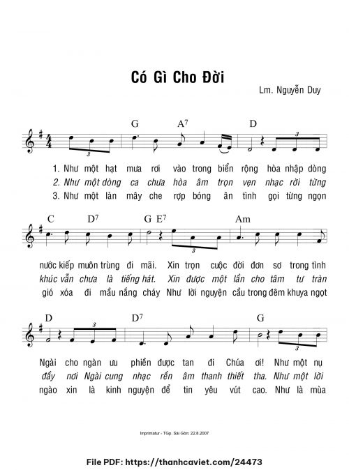 Có gì cho đời - Lm. Nguyễn Duy - trang 1