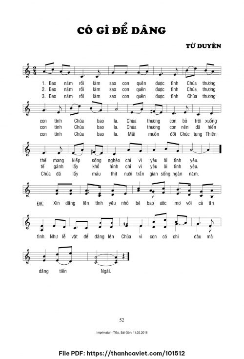Có gì để dâng - Lm. Từ Duyên - trang 1