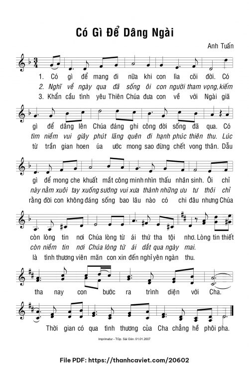 Có gì để dâng Ngài - Anh Tuấn - trang 1