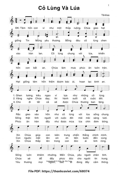 Cỏ lùng và lúa - Sr. Têrêsa - trang 1