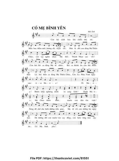 Có Mẹ bình yên - Hải Ánh - trang 1