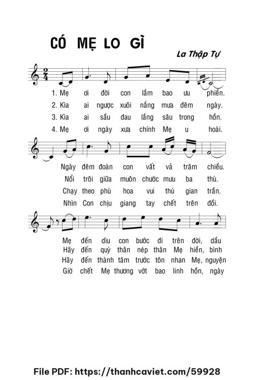 Có Mẹ lo gì - Lm. La Thập Tự - trang 1