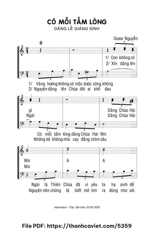 Có mỗi tấm lòng - Giuse Nguyễn - trang 1