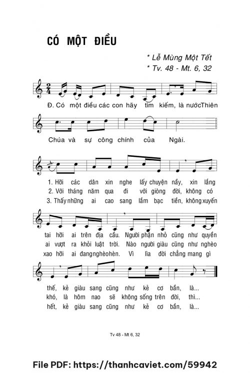 Có một điều - Lm. La Thập Tự - trang 1