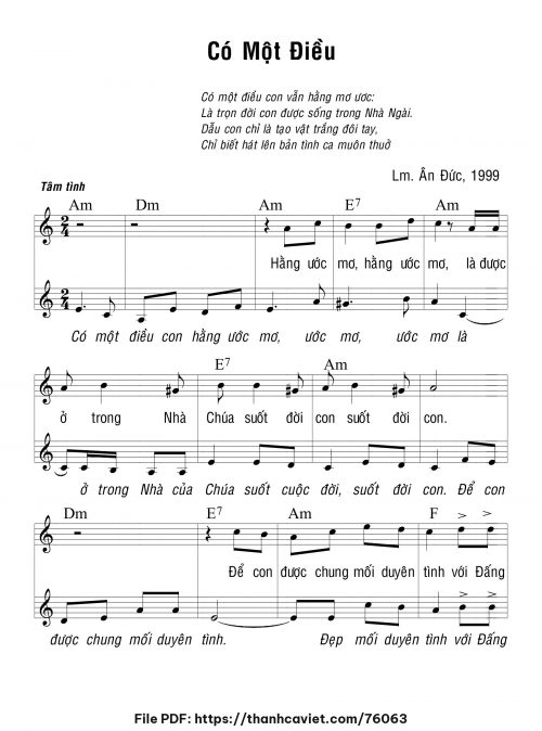 Có một điều - Lm. Ân Đức - trang 1