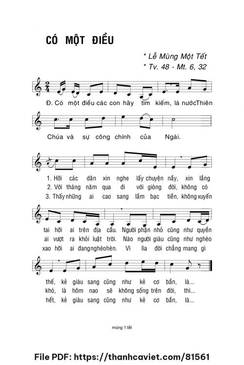Có một điều - Lm. La Thập Tự - trang 1
