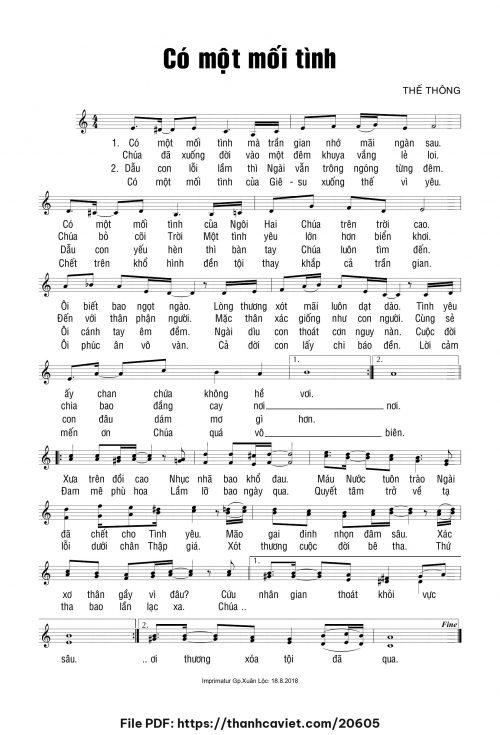 Có một mối tình - Thế Thông - trang 1