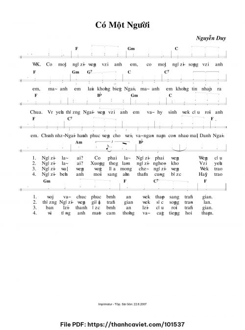 Có một người - Lm. Nguyễn Duy - trang 1