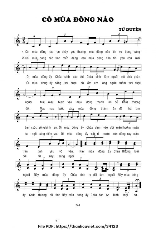 Có mùa đông nào - Lm. Từ Duyên - trang 1