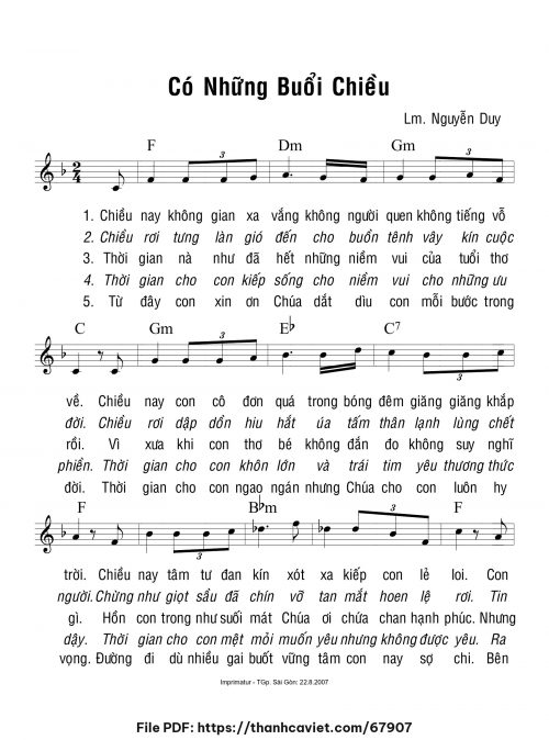 Có những buổi chiều - Lm. Nguyễn Duy - trang 1