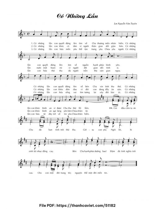 Có những lần - Lm. Nguyễn Văn Tuyên - trang 1