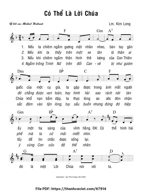 Có thể là lời Chúa - Lm. Kim Long - trang 1