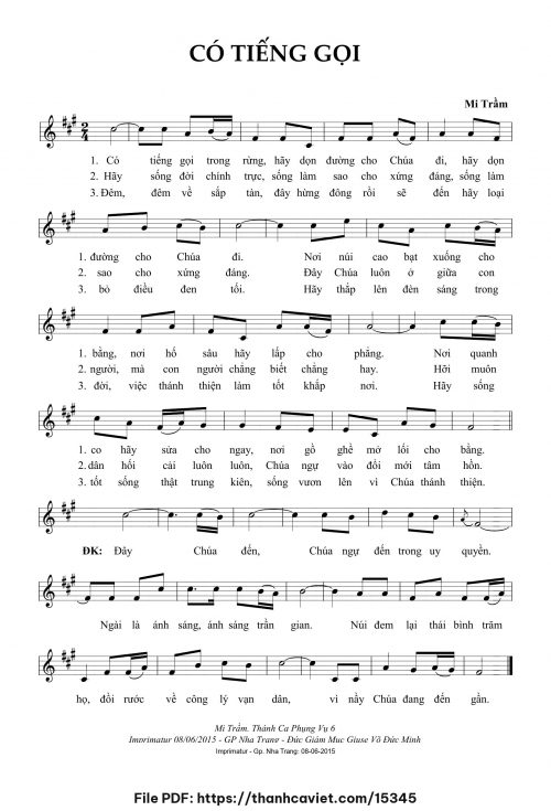 Có tiếng gọi - Lm. Mi Trầm - trang 1