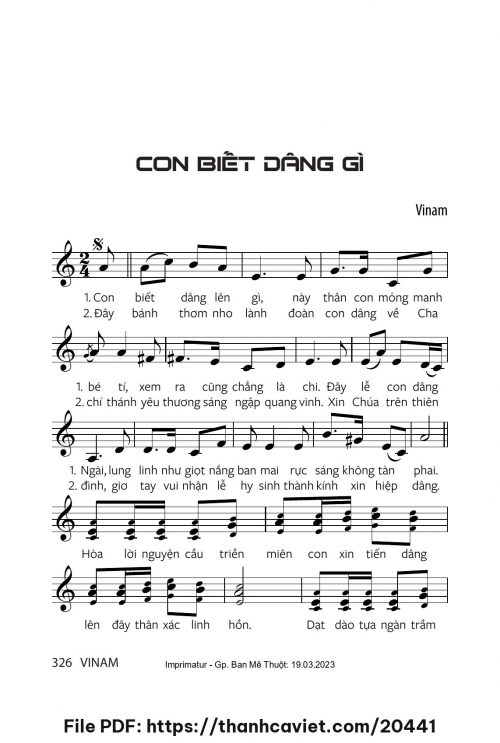 Con biết dâng gì - Vinam - trang 1