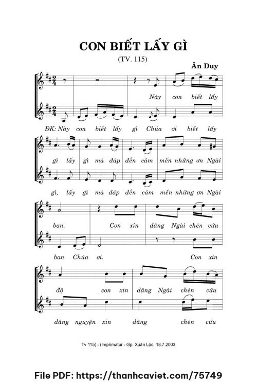 Con biết lấy gì - Ân Duy - trang 1