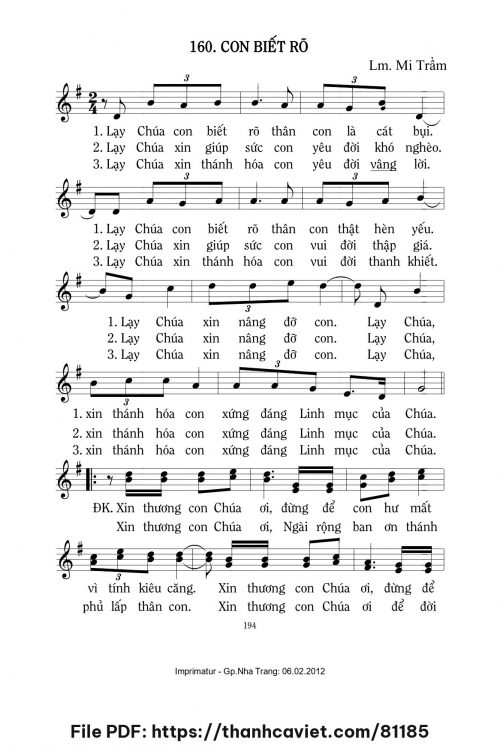 Con biết rõ - Lm. Mi Trầm - trang 1