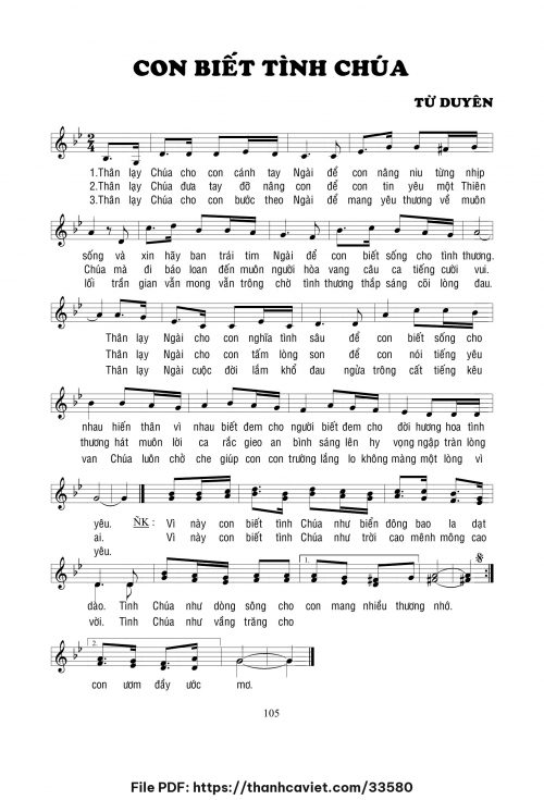 Con biết tình Chúa - Lm. Từ Duyên - trang 1