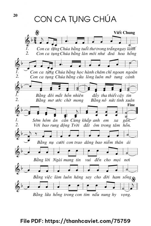 Con ca tụng Chúa - Viết Chung - trang 1