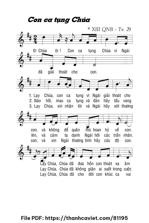 Con ca tụng Chúa - Lm. La Thập Tự - trang 1
