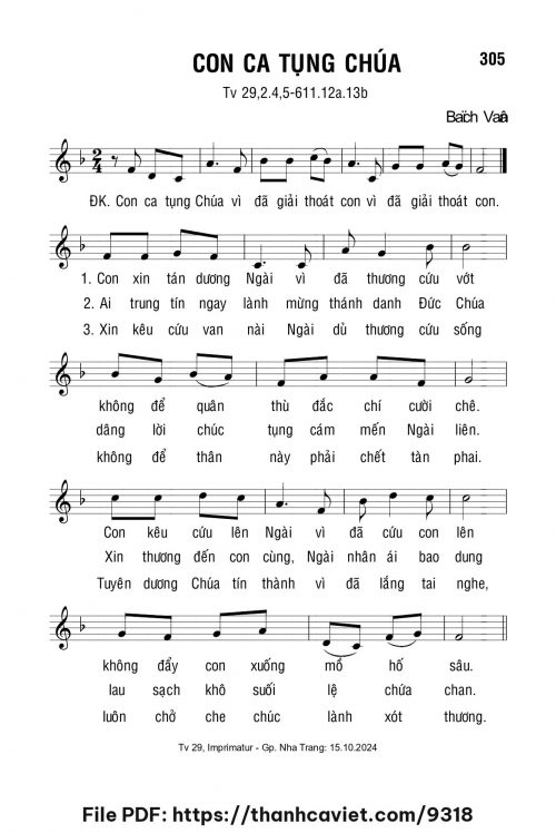 Con ca tụng Chúa - Lm. Bạch Vân - trang 1