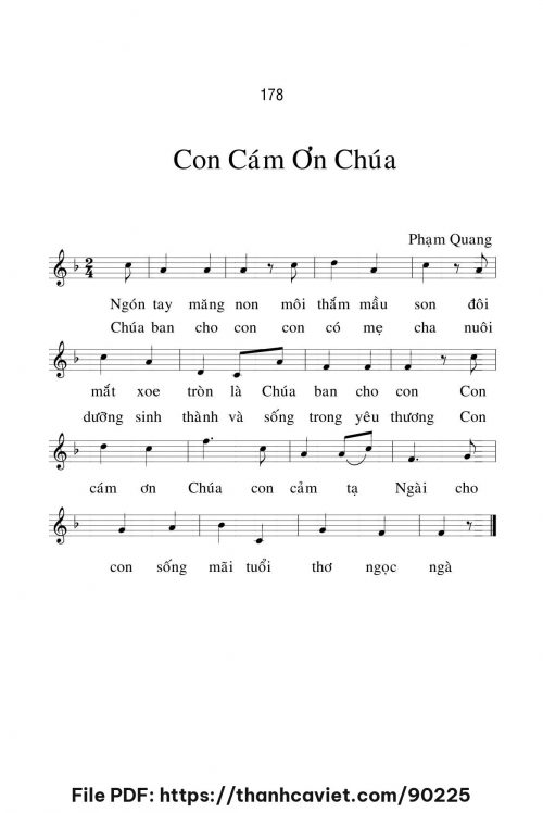 Con cám ơn Chúa - Lm. Phạm Quang, OP - trang 1