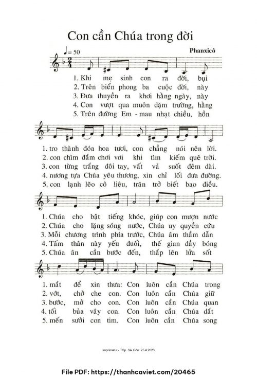 Con cần Chúa trong đời - Phanxicô - trang 1