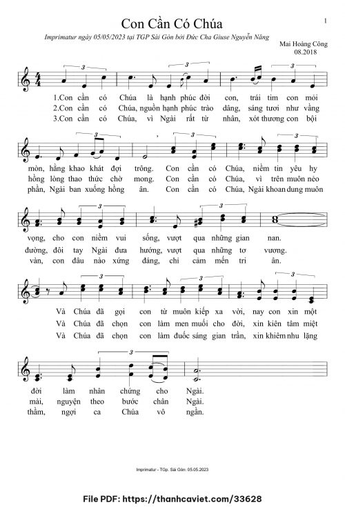 Con cần có Chúa - Mai Hoàng Công - trang 1