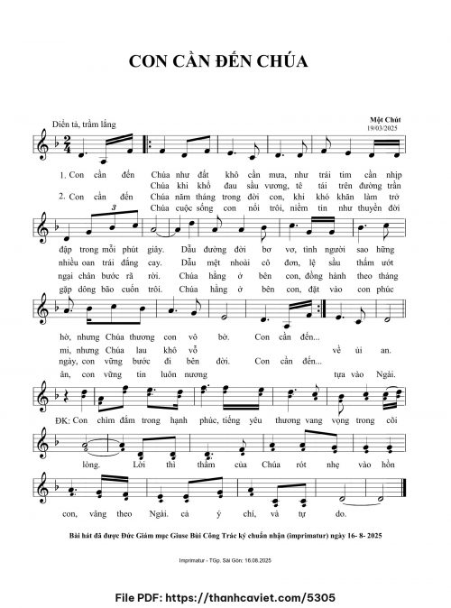 Con cần đến Chúa - Một Chút - trang 1