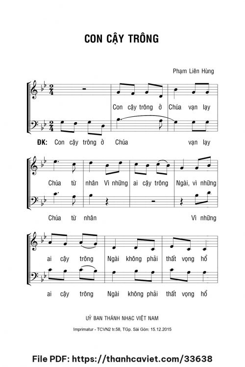 Con cậy trông - Lm. Phạm Liên Hùng - trang 1