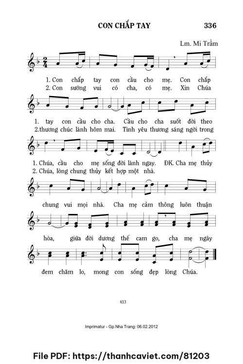 Con chắp tay - Lm. Mi Trầm - trang 1