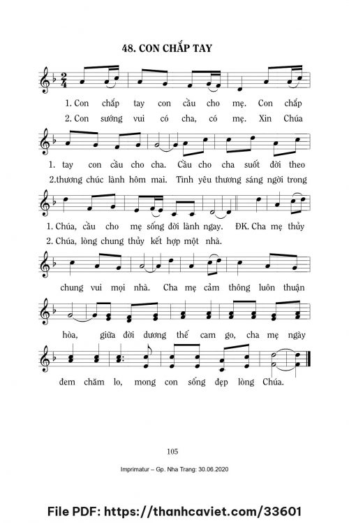 Con chắp tay [Lễ Thánh Gia ABC] – - Lm. Mi Trầm - trang 1