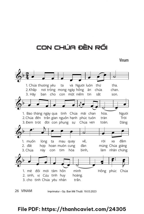 Con Chúa đến rồi - Vinam - trang 1