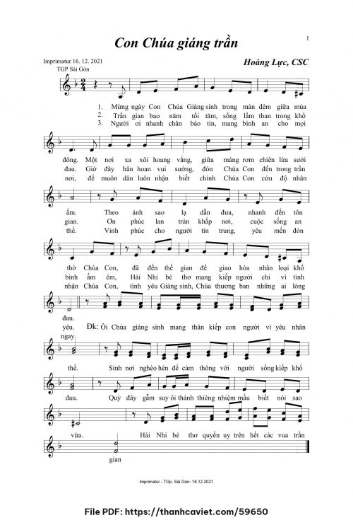 Con Chúa giáng trần - Hoàng Lực, CSC - trang 1