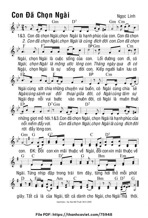 Con đã chọn Ngài - Ngọc Linh - trang 1