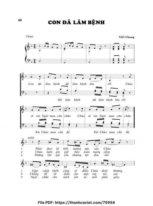 Con đã lâm bệnh - Viết Chung - trang 1