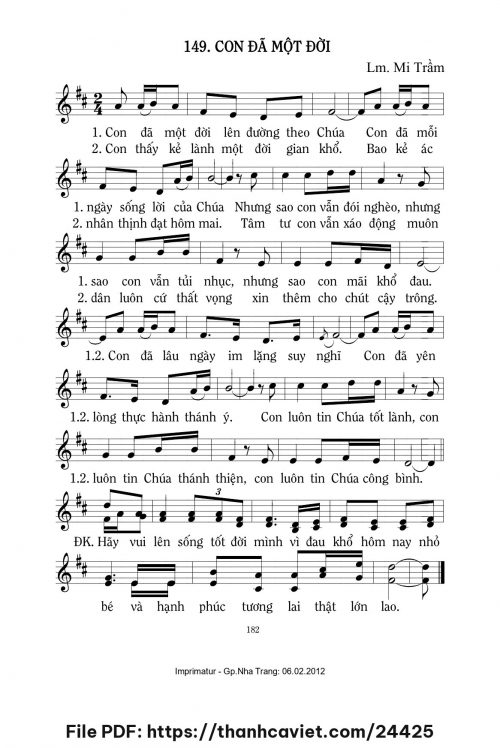 Con đã một đời - Lm. Mi Trầm - trang 1