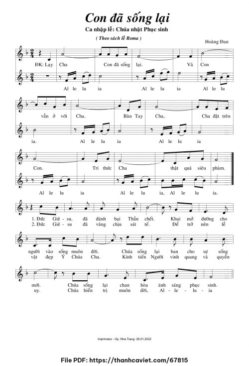 Con đã sống lại - Hoàng Đan - trang 1