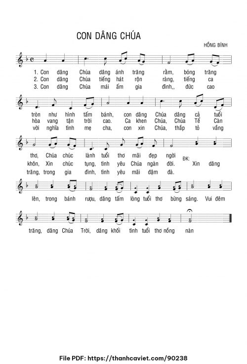 Con dâng Chúa - Hồng Bính - trang 1